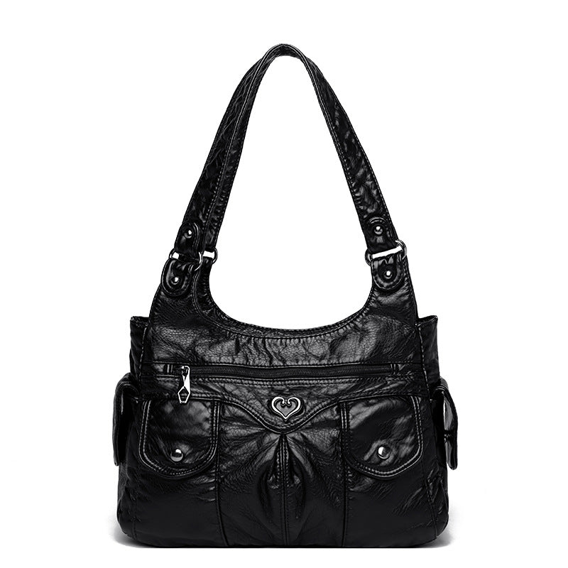 Cross-border 2025 foreign trade new women's bag fashionable large-capacity soft leather casual shoulder handbag crossbody tote bag