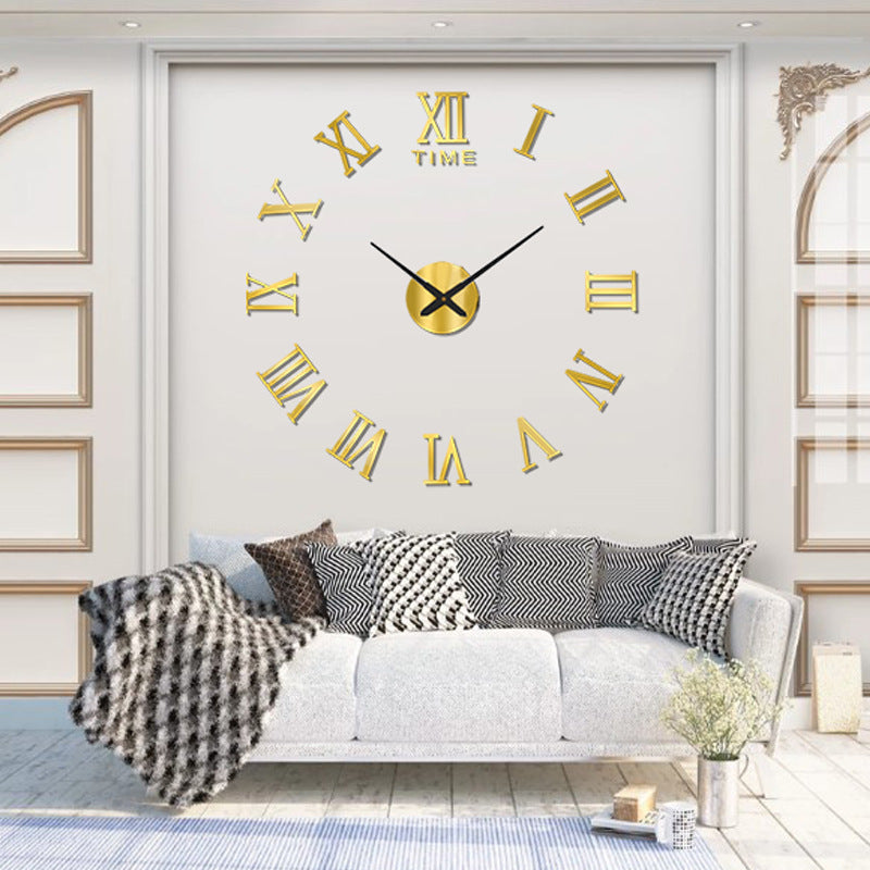 Creative Nordic living room acrylic three-dimensional decorative clock bedroom DIY silent wall clock home wall-mounted clock
