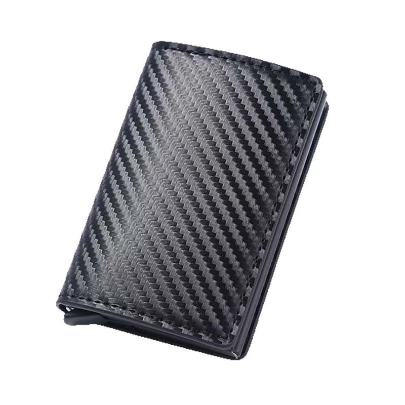 Cross-border exclusive men's wallet ultra-thin carbon fiber card holder automatic card ejection aluminum alloy card holder bank card wallet men