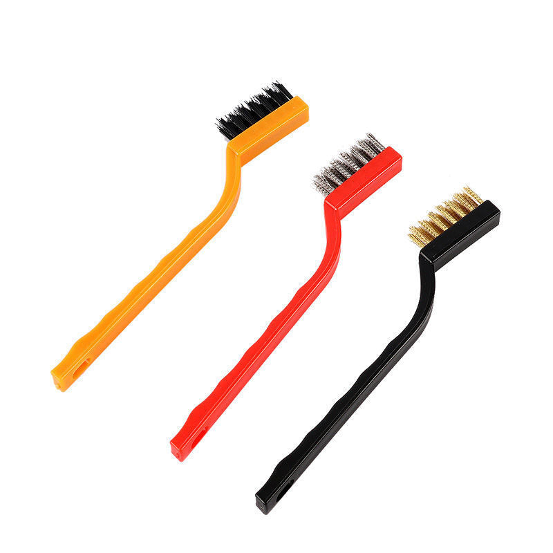 Stove brush kitchen countertop range hood gap cleaning brush pot bottom brush wire brush gas stove brush three-piece set