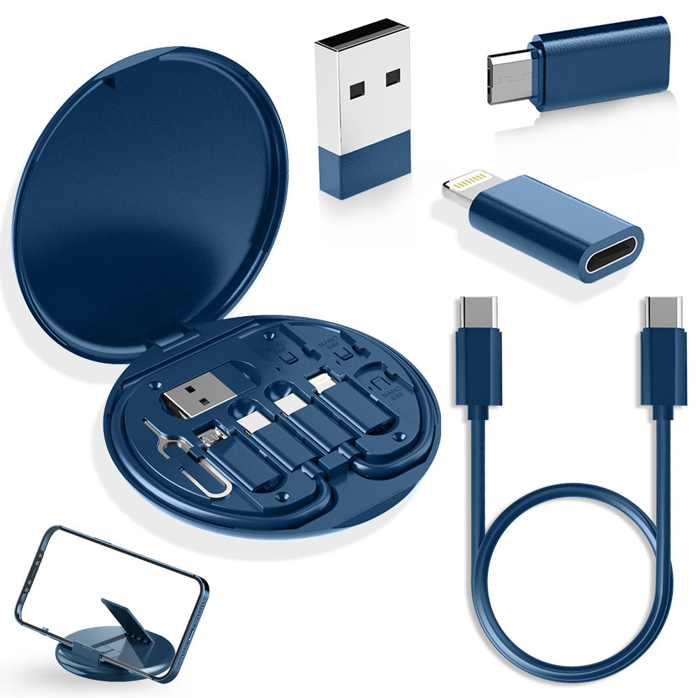 portable magnetic fast charging data cable foldable portable three-in-one universal box typec charging cable