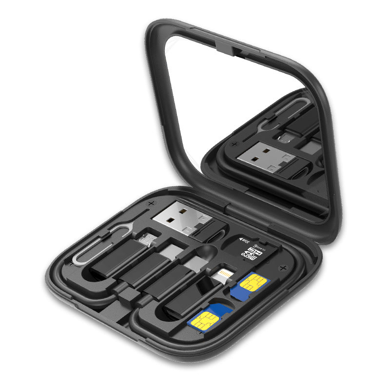 portable magnetic fast charging data cable foldable portable three-in-one universal box typec charging cable