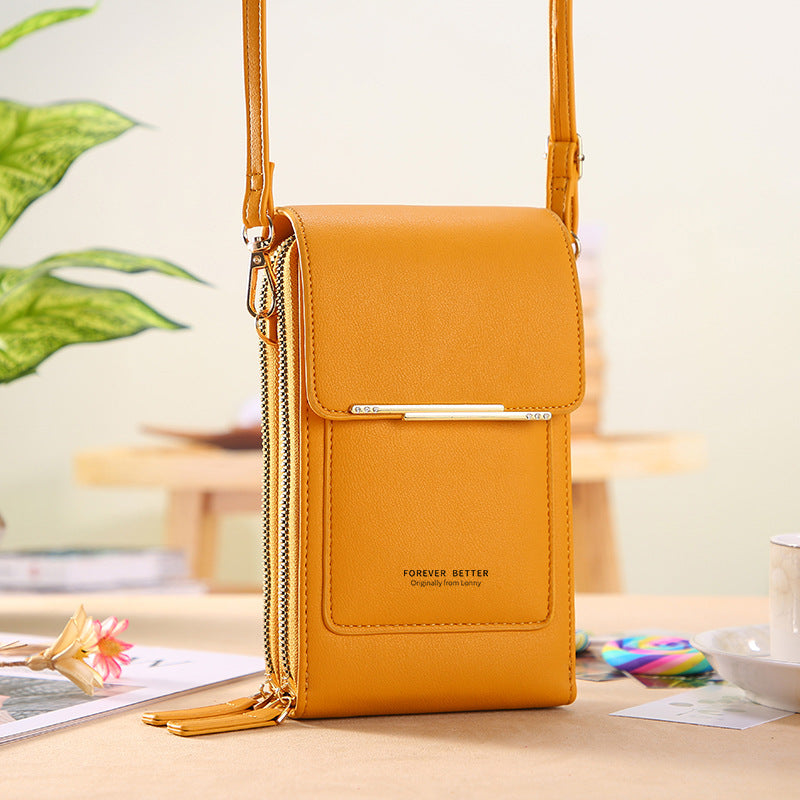 Touch screen mobile phone bag for women, small crossbody bag, cute small bag for mobile phone, fashionable key coin bag, vertical style