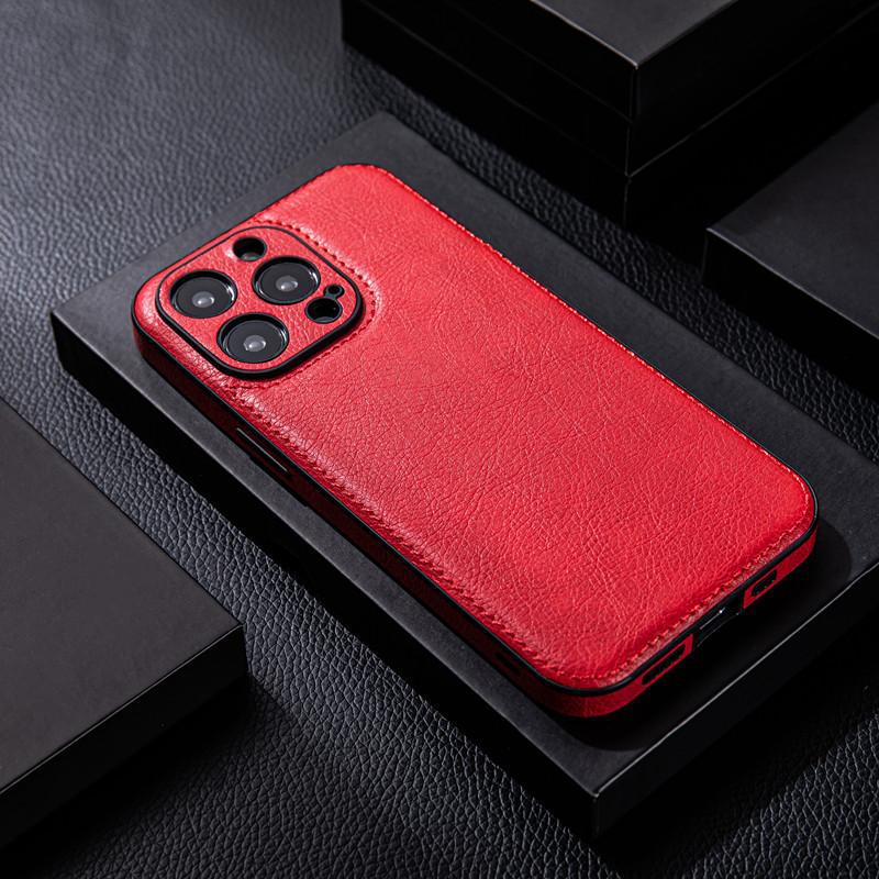 Apple 15promax mobile phone case high-end leather suitable for iPhone14 high-end 13 anti-fall leather grain 12 leather case