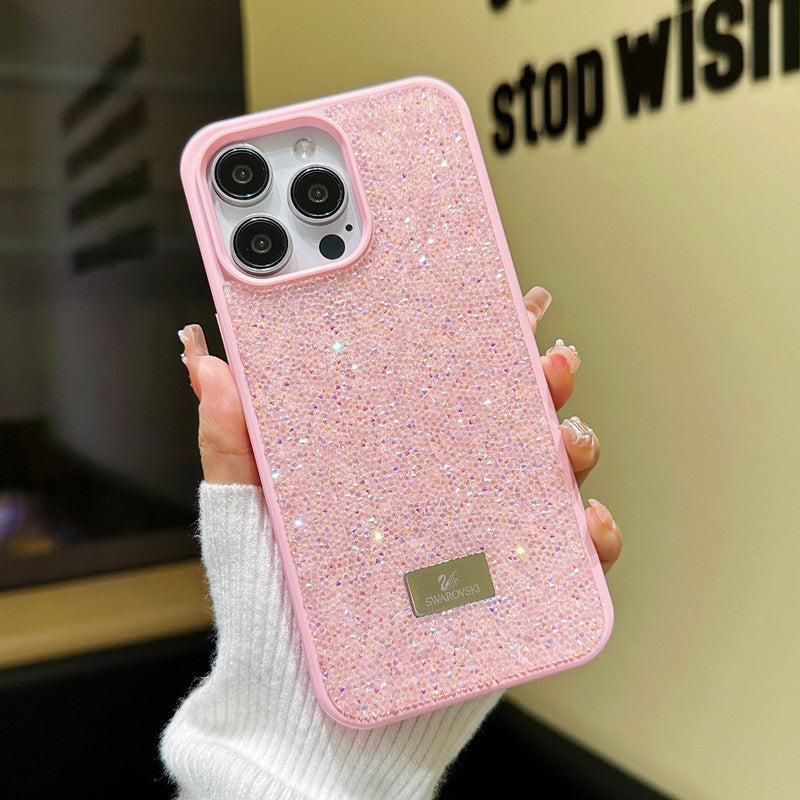 Luxury full diamond iPhone 16 rhinestone mobile phone case Apple 15 suitable for 14promax diamond anti-fall full protection