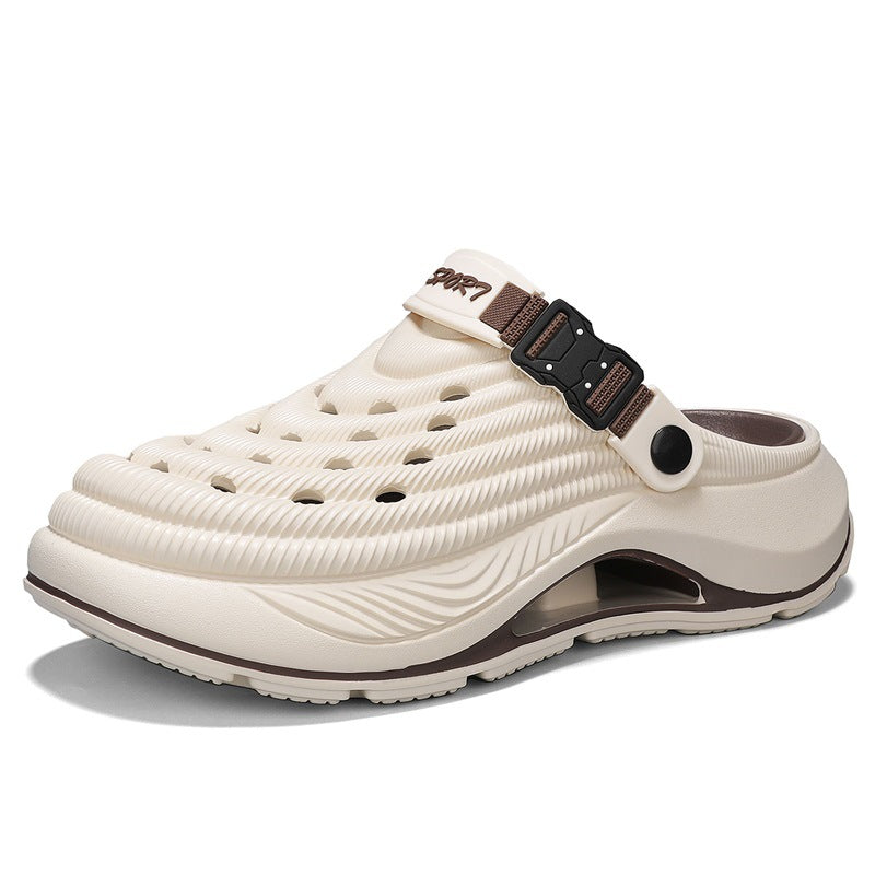 Hole shoes for men, summer outdoor wear, new beach shoes with anti-slip thick soles, men's outdoor sandals