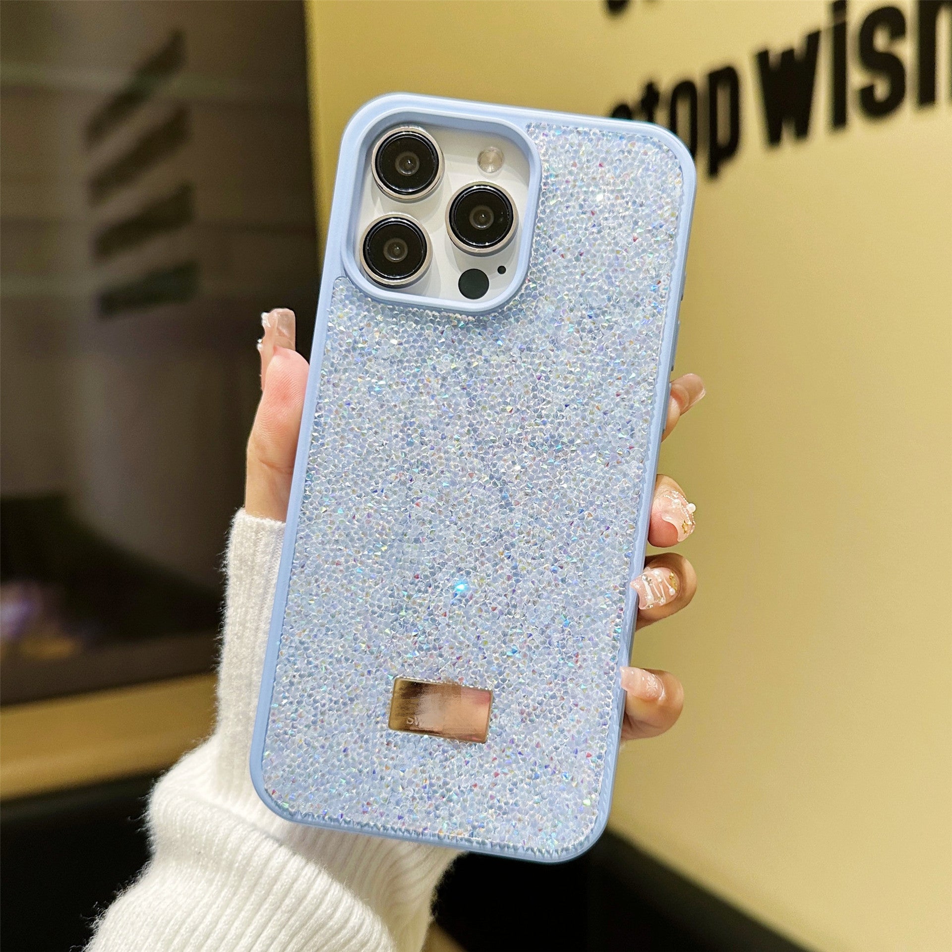 Luxury full diamond iPhone 16 rhinestone mobile phone case Apple 15 suitable for 14promax diamond anti-fall full protection