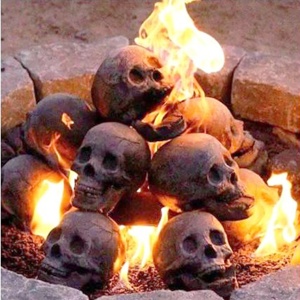 New Halloween Simulated Skull Props Stove BBQ Ceramic Ornaments Horror Party Decorations
