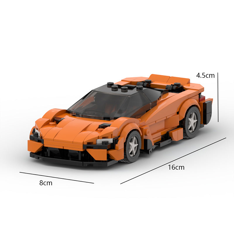 MOC building blocks compatible with Lego creative assembly orange McLaren 765LT sports car model speed series 8-grid car