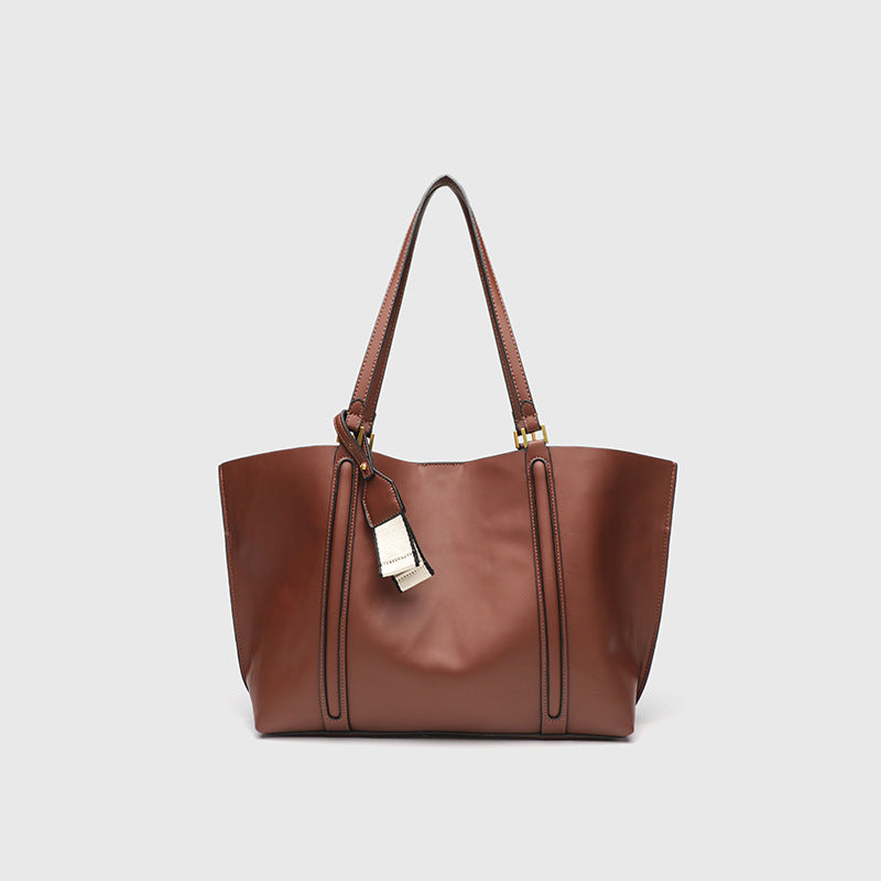 Korean niche bag women's 2025 new trend retro handbag commuter bag simple large capacity shoulder bag tote