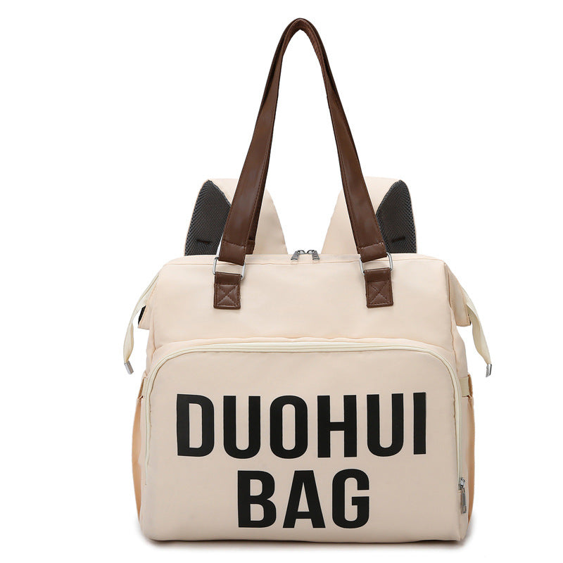 Mommy bag hot sale large size horizontal version multifunctional mother and baby bag can be carried on the shoulder or crossbody when going out