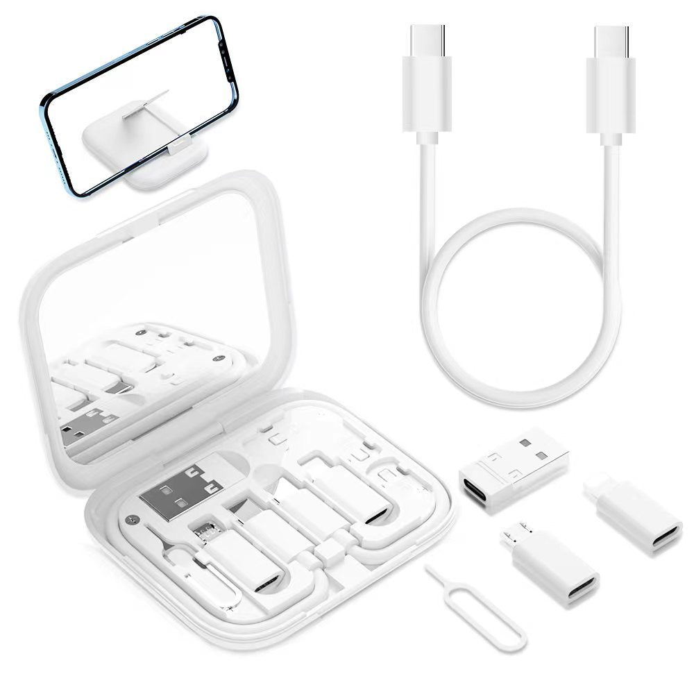portable magnetic fast charging data cable foldable portable three-in-one universal box typec charging cable