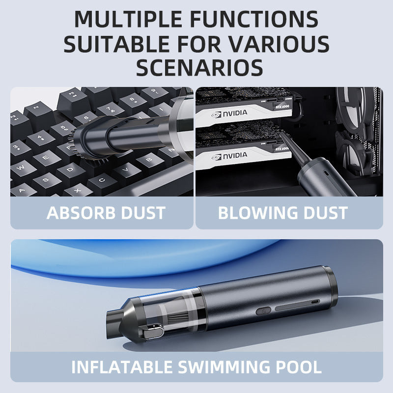 Car vacuum cleaner dust removal large suction inflatable integrated dual-purpose handheld high-power car mini brushless dust blower