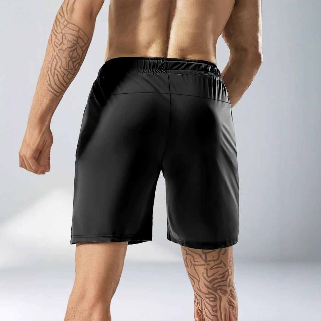 Cross-border ice silk casual shorts men's summer thin stretch quick-drying pants men's large size loose sports shorts