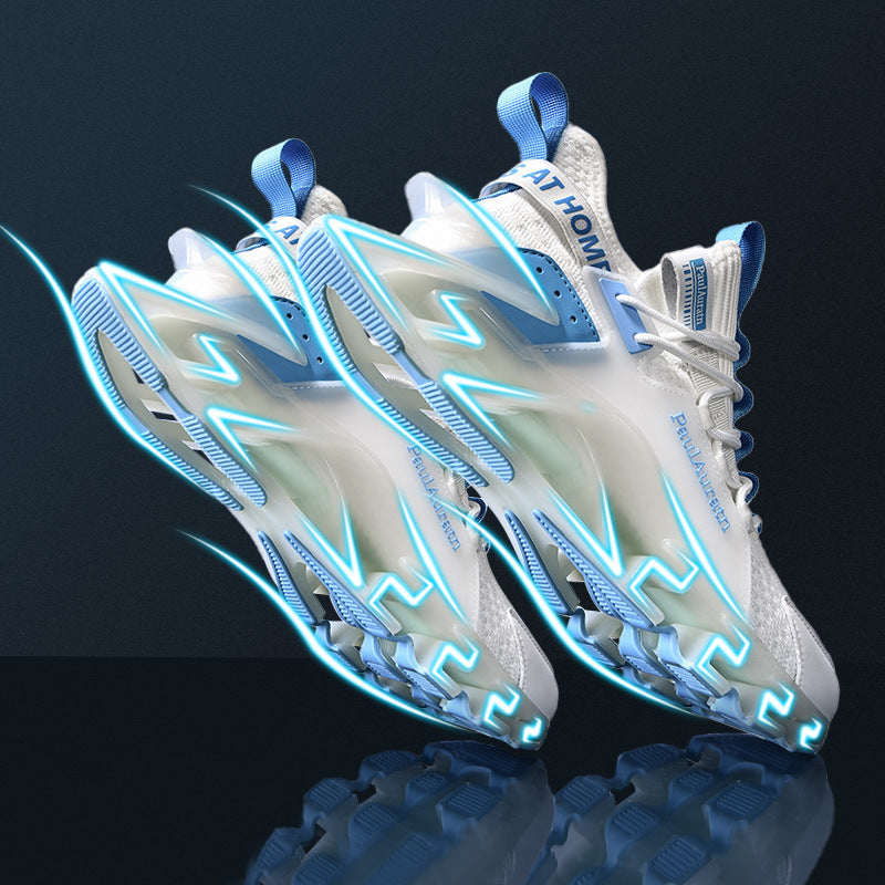 Sports men's black autumn and winter running shoes ultra-light shock-absorbing running mesh shoes casual autumn blade sports trendy shoes