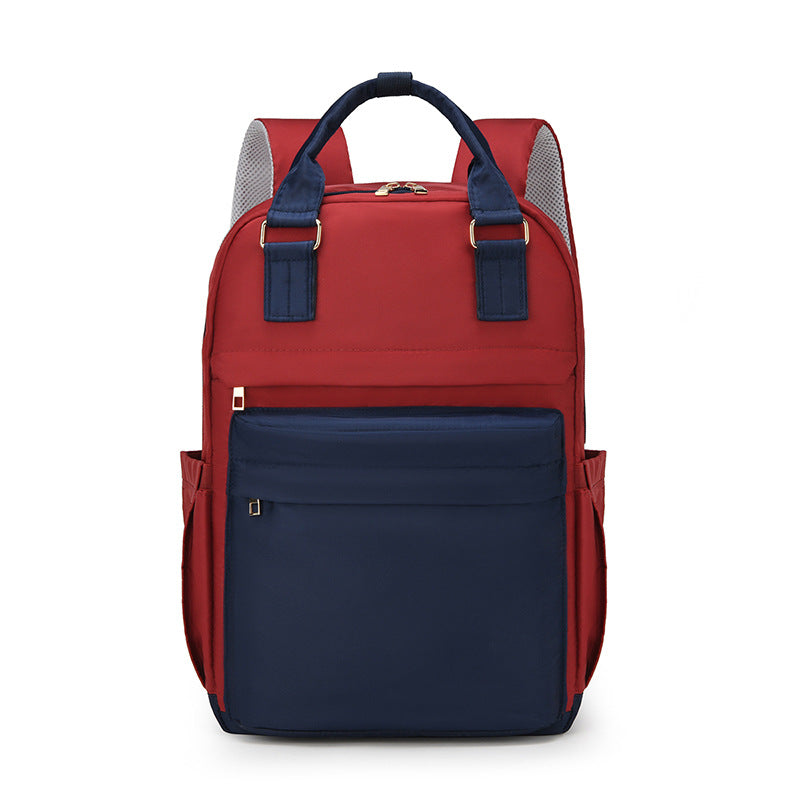 New style mommy bag with double compartments in front and back, large capacity mother and baby bag, fashionable and multifunctional mommy bag backpack for traveling