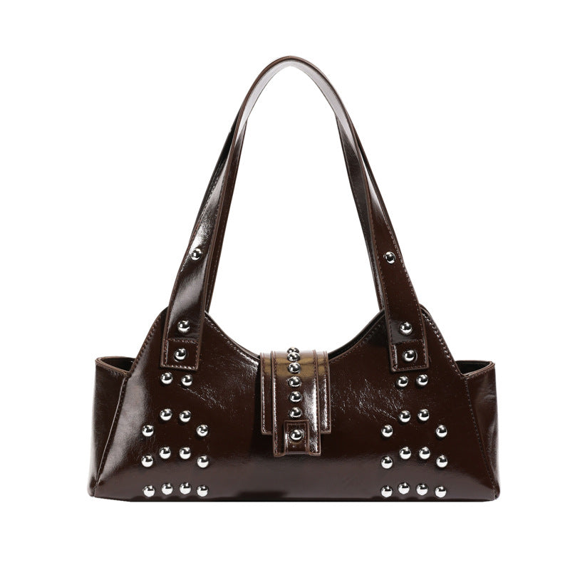 Rivet shoulder underarm bag cross-border wholesale American retro motorcycle bag fashion personality hot girl punk style handbag