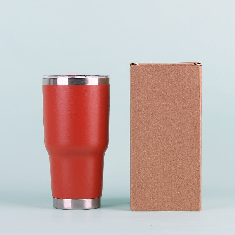 30oz car mug, ice beer mug, 304 stainless steel color insulation mug, gift mug, plastic spray mug wholesale