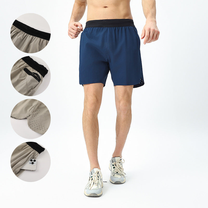 Summer LULU sports shorts men's fitness quick-drying pants breathable outdoor running casual training yoga shorts