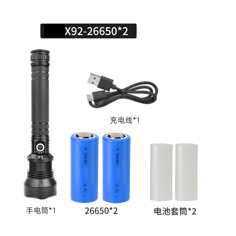 Cross-border P70 high-intensity flashlight outdoor waterproof USB rechargeable telescopic zoom high-power LED flashlight