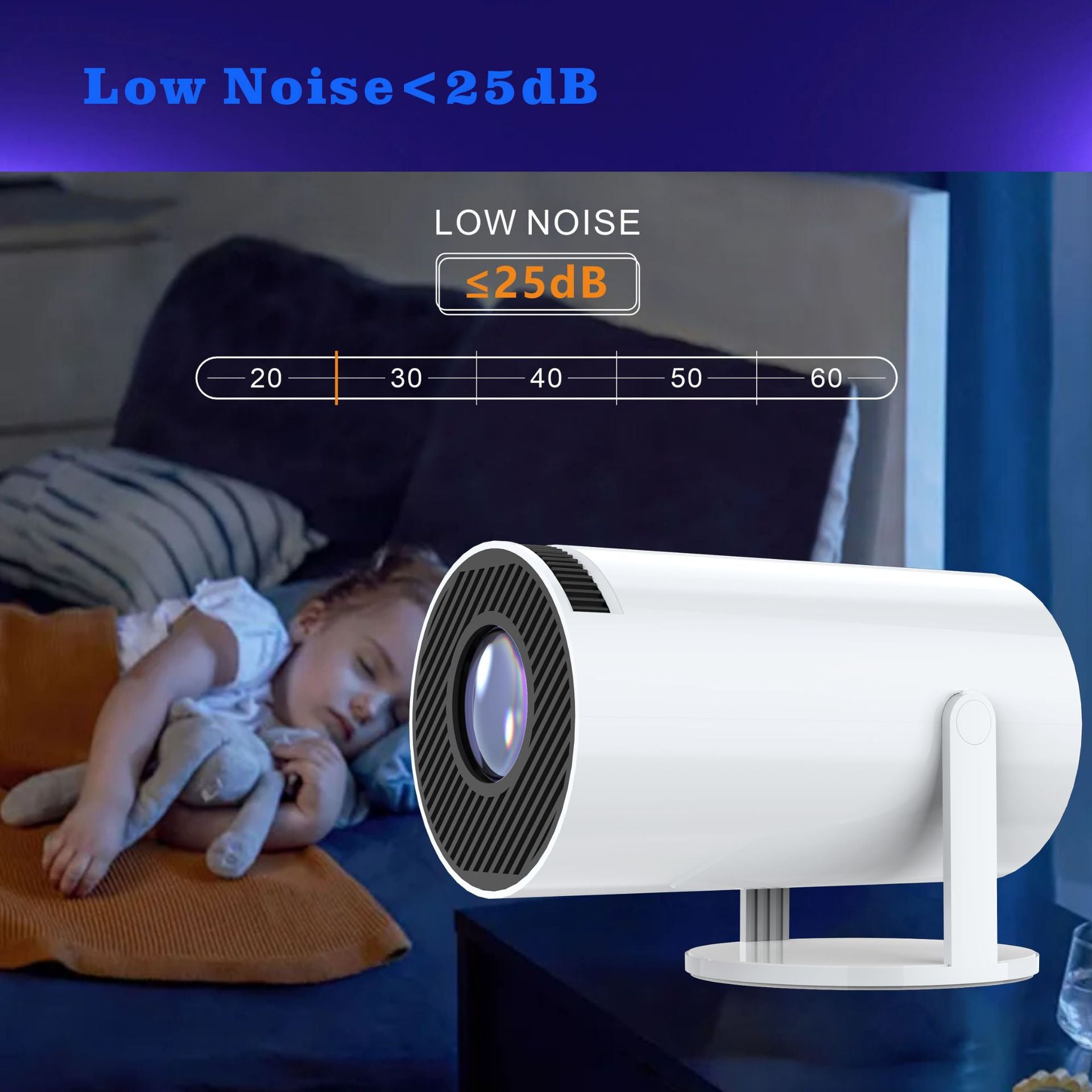 Cross-border hot-selling HY300 barrel projector Android 12 PTZ projector 720P projection home bedroom wall projection