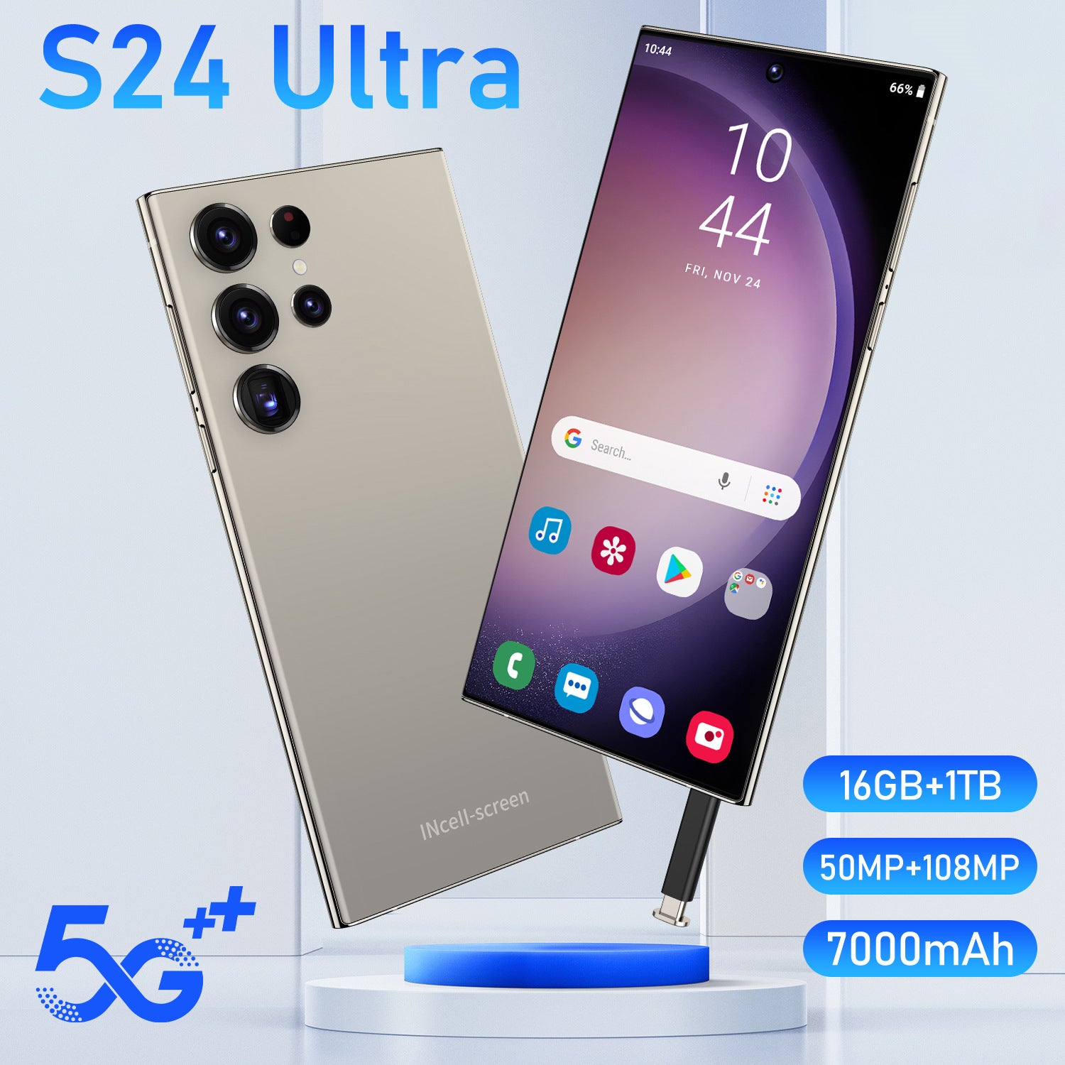 Cross-border S24Ultra Smartphone 7.3-inch Built-in Pen 16 1T Android Phone Source Factory (Hot Model)