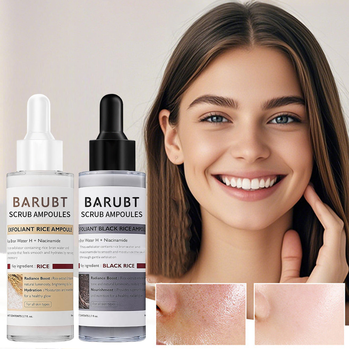 Cross-border TK hot-selling TEMU white rice and black rice exfoliating essence to remove dead skin