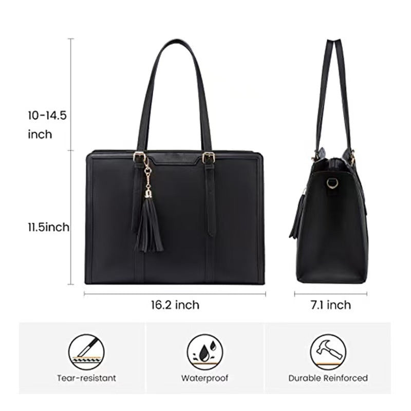 New Fashion Handbag Laptop Shoulder Bag Leather Computer Bag 2 in 1