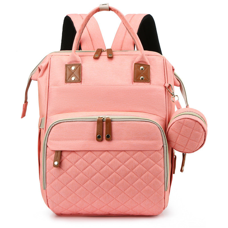 Mommy bag mother and baby bag baby folding bed bag large capacity lightweight mommy bag portable Korean ins backpack