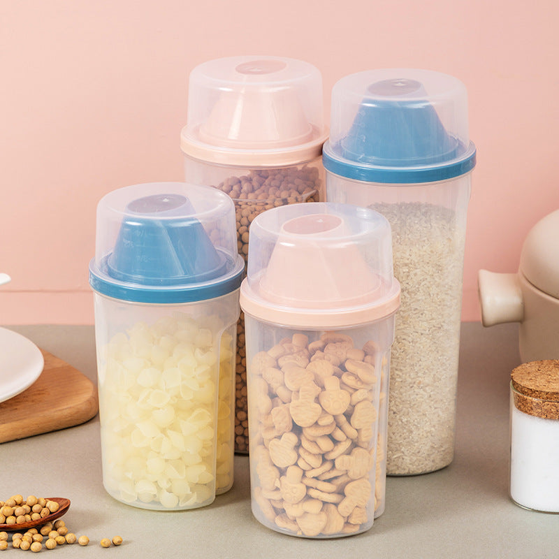 Kitchen supplies transparent plastic storage jars kitchen storage sealed fresh milk powder grain storage jars