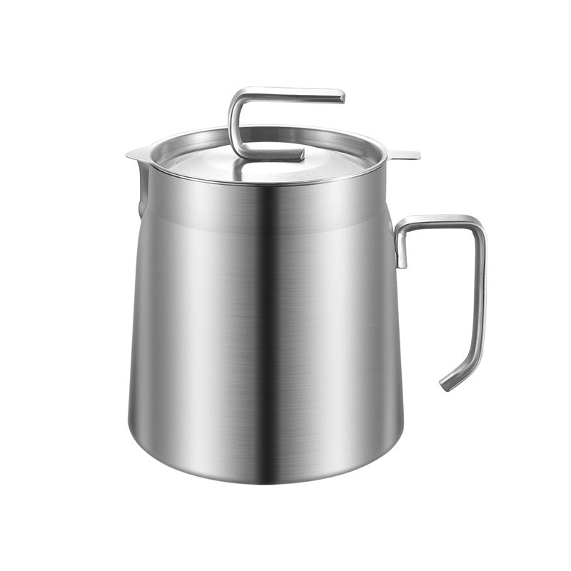 Household kitchen 304 stainless steel frying pan filter pot oil storage lard tank with filter filter residue oil leakage pot
