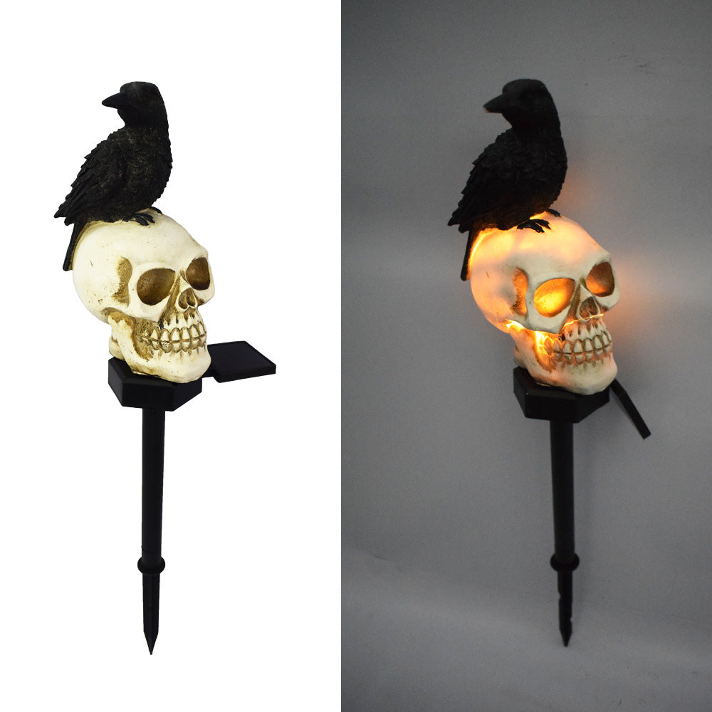 New solar outdoor courtyard Halloween pumpkin lantern resin craft garden ghost festival atmosphere decoration ground plug