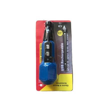 Alloy steel straight handle 3.6v electric screwdriver screwdriver USB rechargeable small mini magnetic household electric screwdriver