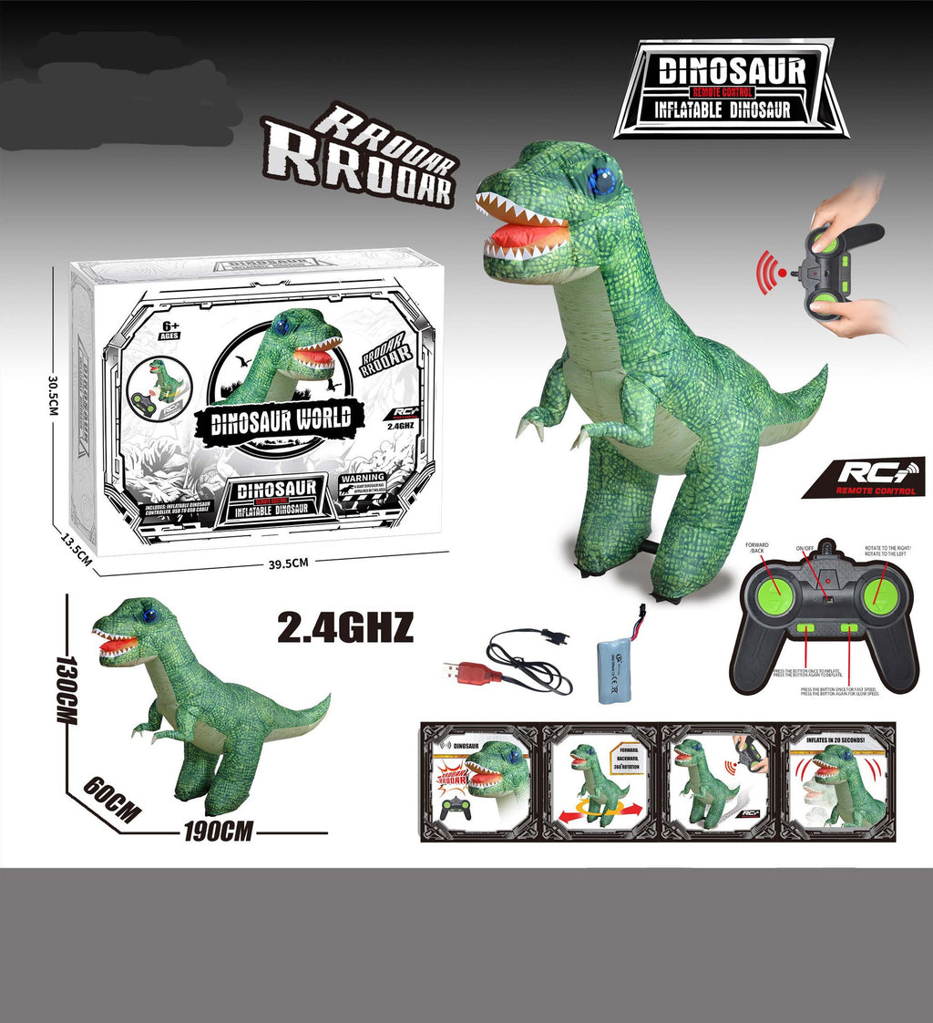 Cross-border large automatic inflatable deflation spoof electric remote control dinosaur 2.4G remote control model children's toy