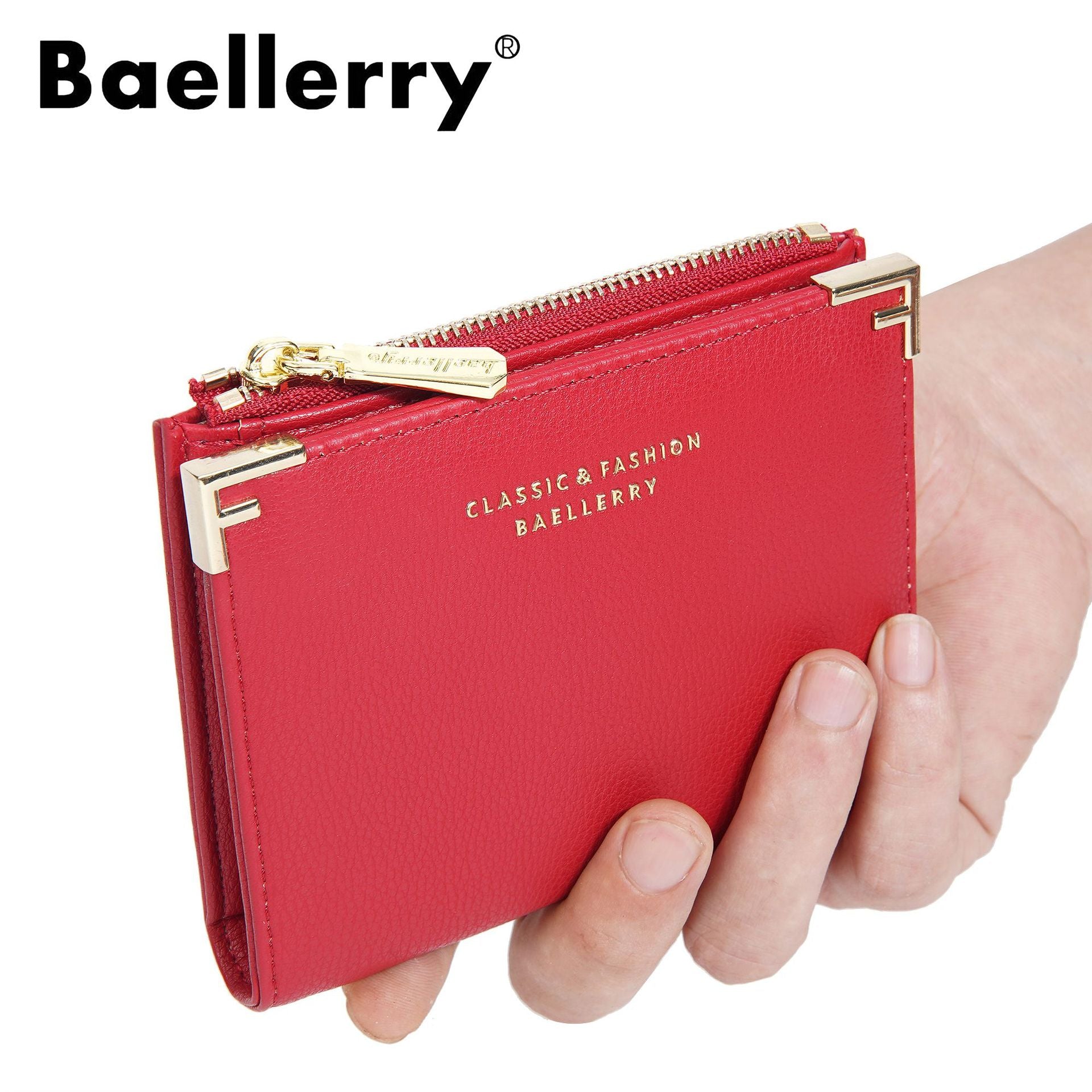 Wallet women baellerry women's wallet short multi-card slot zipper bag coin purse womenwallet