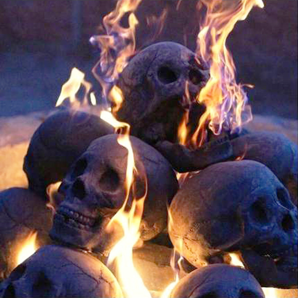 New Halloween Simulated Skull Props Stove BBQ Ceramic Ornaments Horror Party Decorations