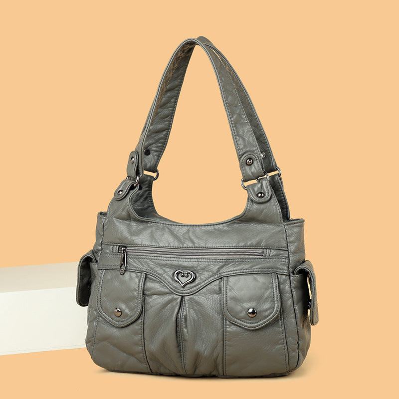 Cross-border 2025 foreign trade new women's bag fashionable large-capacity soft leather casual shoulder handbag crossbody tote bag