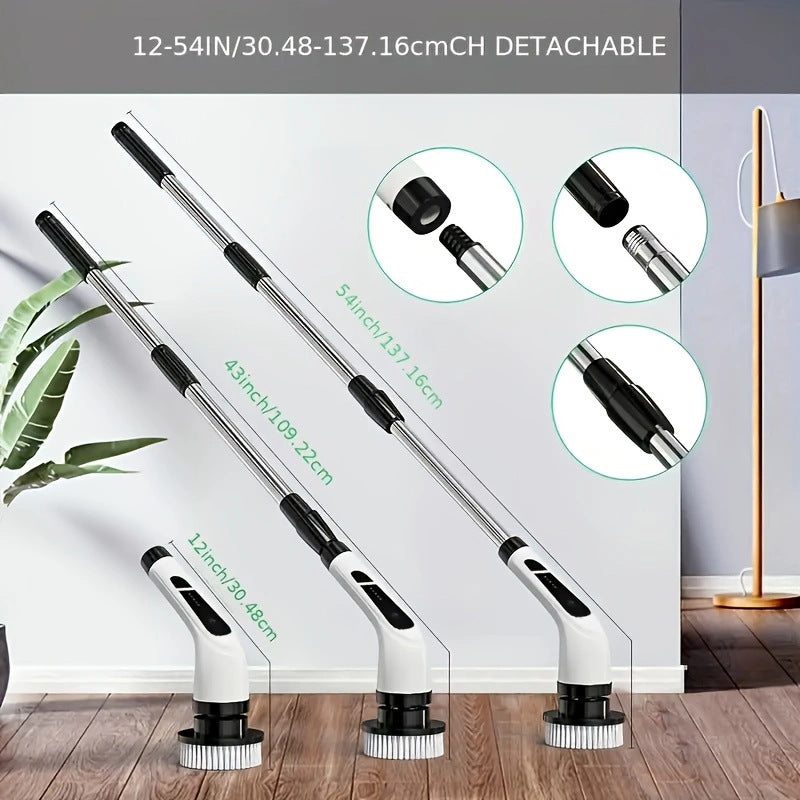 Cross-border multi-function electric cleaning brush kitchen bathroom glass nine-in-one long handle brush rotary mop cleaning multi-purpose