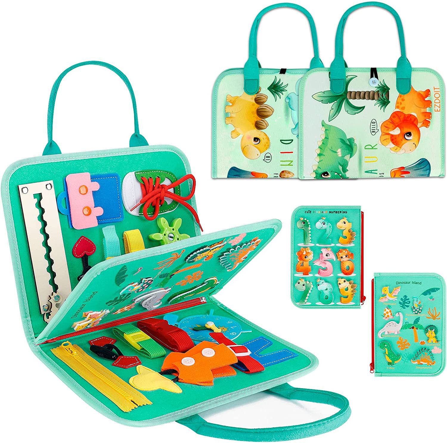 Cross-border new product Montessori Dinosaur Elephant Felt Learning Board Busy Board Toddler Early Education Children's Enlightenment Puzzle Felt