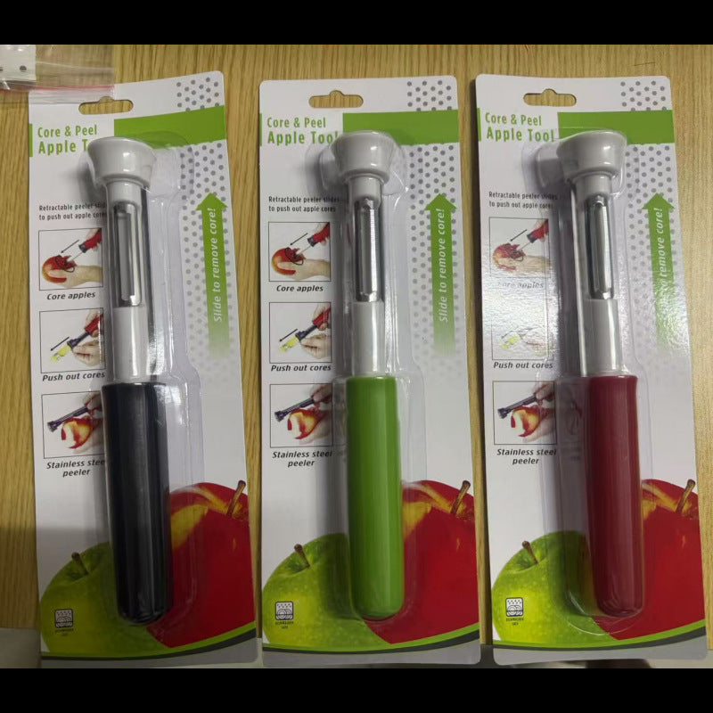 Telescopic fruit corer apple corer stainless steel pear corer two-in-one multifunctional peeler