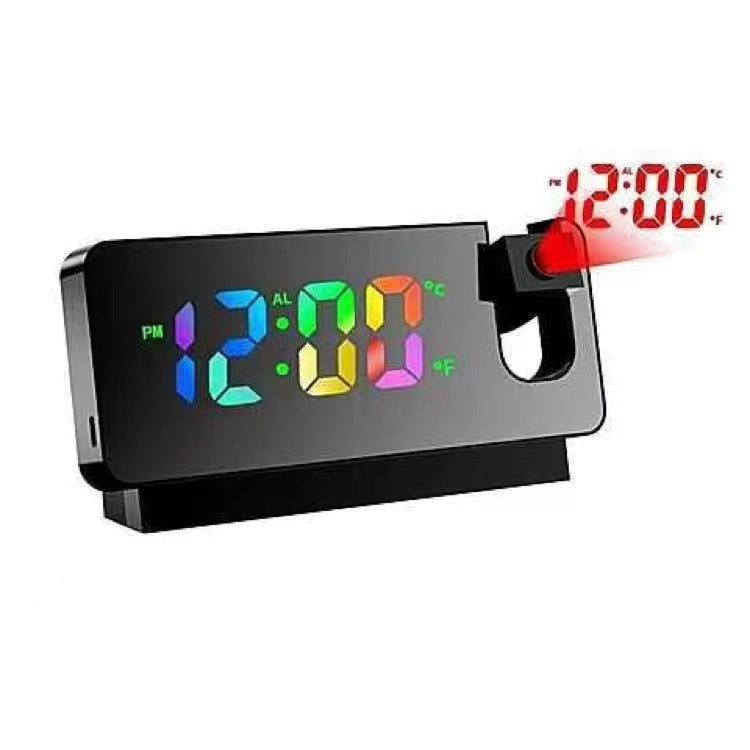 Full-function projection alarm clock smart new creative luminous clock bedroom large screen digital projection wall clock ceiling