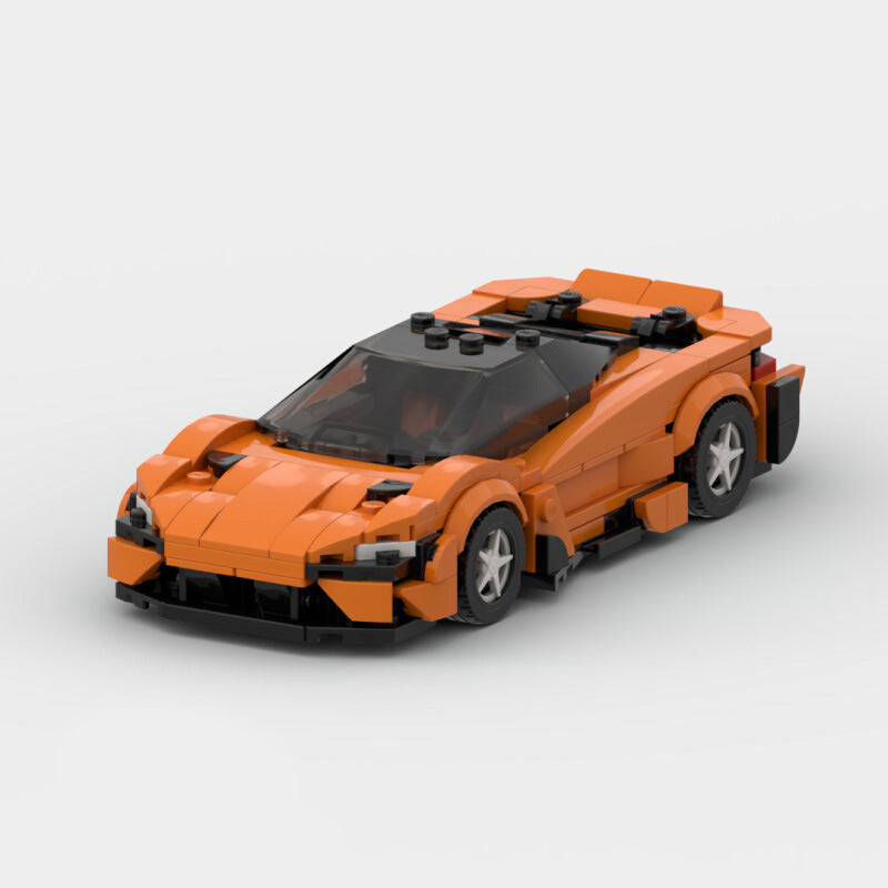 MOC building blocks compatible with Lego creative assembly orange McLaren 765LT sports car model speed series 8-grid car