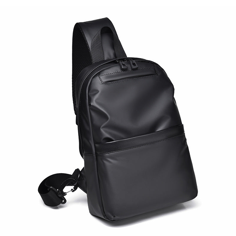 New men's sports and leisure chest bag waterproof leather membrane shoulder bag chest bag men's multi-function messenger bag chest bag