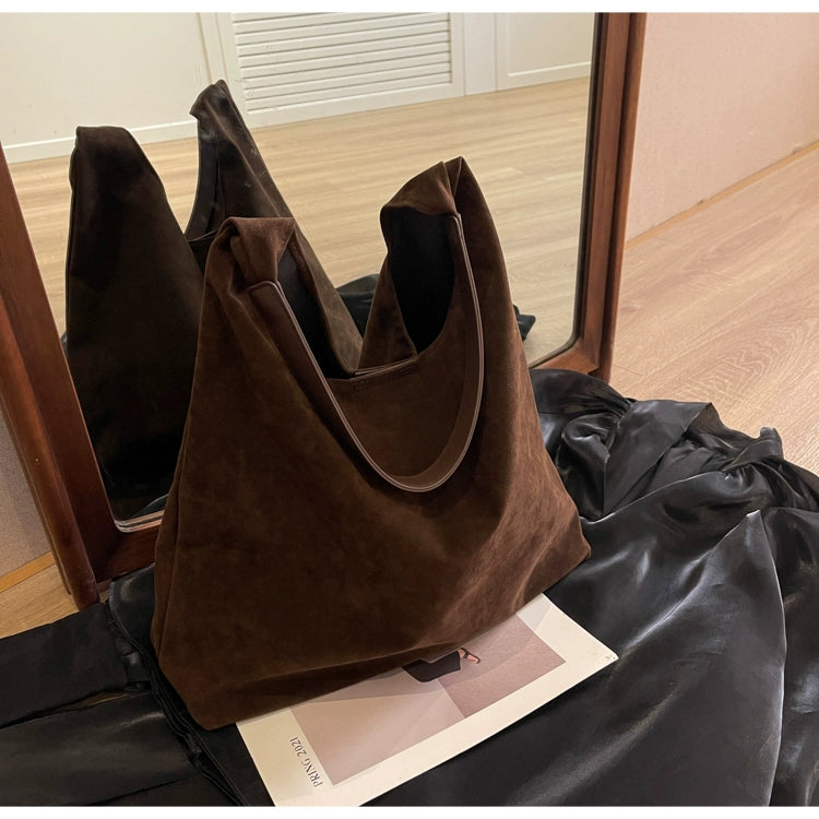 Frosted retro bag women's large capacity new autumn versatile handbag shoulder bag textured mother-and-child bucket bag