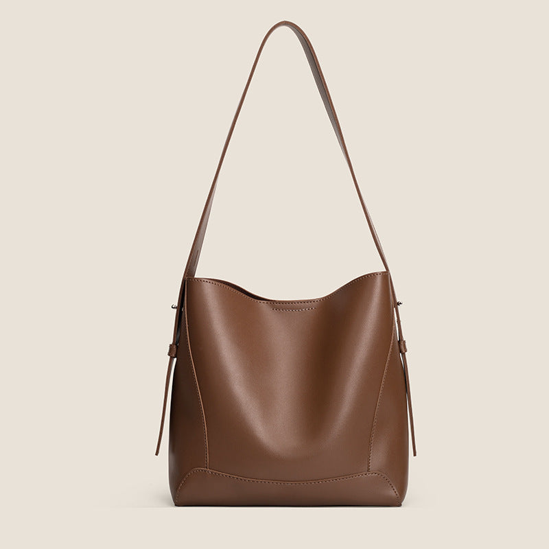 Women's new style high-end large-capacity bucket bag soft leather versatile shoulder crossbody bag one piece dropshipping