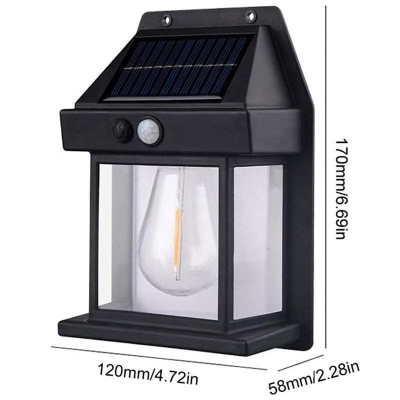 Solar charging wall lamp outdoor induction lamp waterproof tungsten lamp modern simple villa garden lamp garden lamp