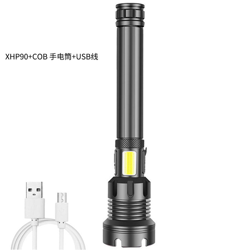 Cross-border P70 high-intensity flashlight outdoor waterproof USB rechargeable telescopic zoom high-power LED flashlight