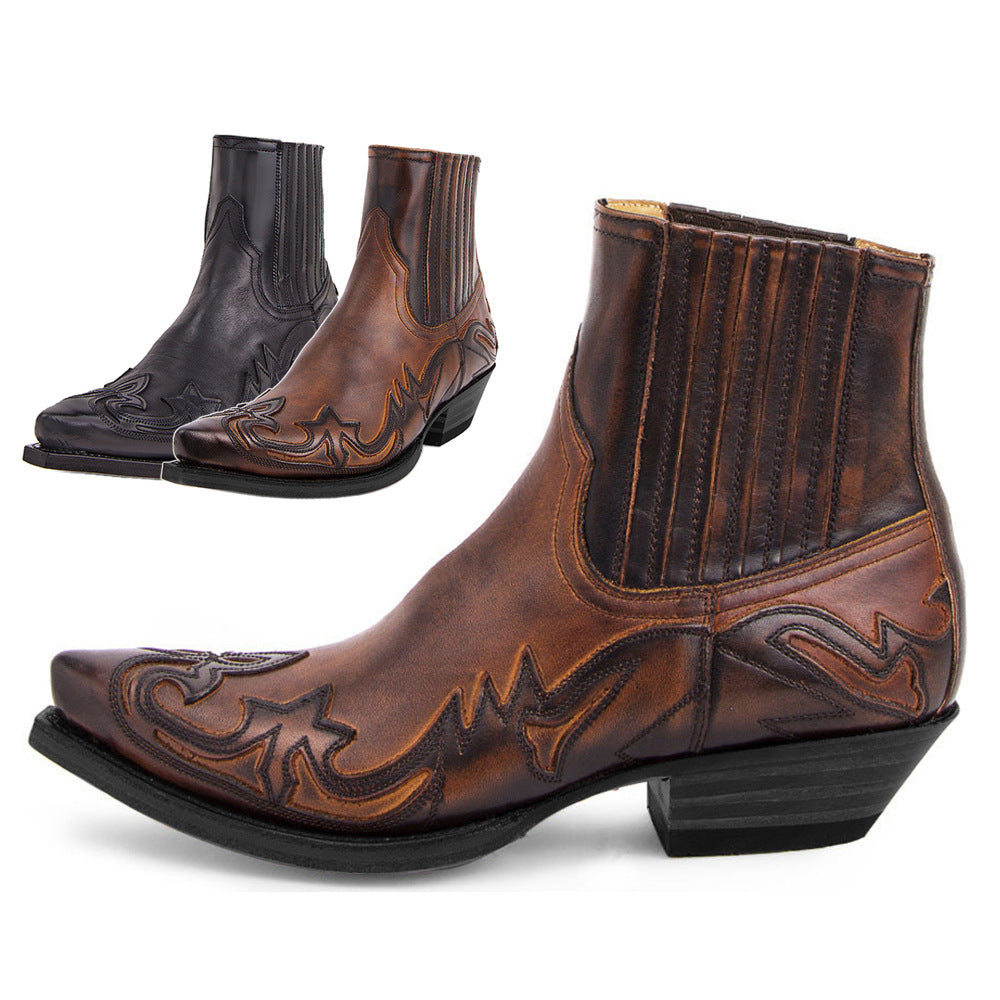 Xinao Shoes 9092 Hand-polished Martin shoes for men Western cowboy boots Unisex men's and women's leather boots