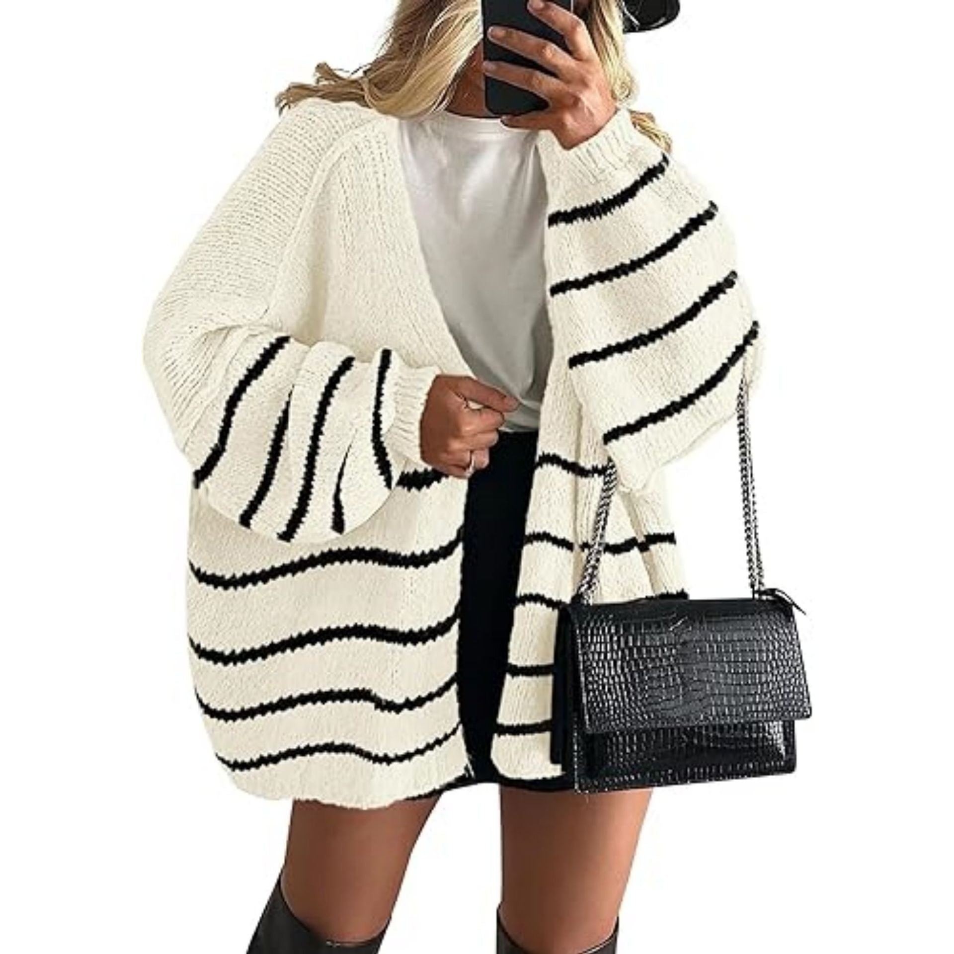 2025 Autumn and Winter New Cross-border Commuter Women's Knitted Tops European and American Casual Sweater Jackets Hot Selling Loose Cardigan