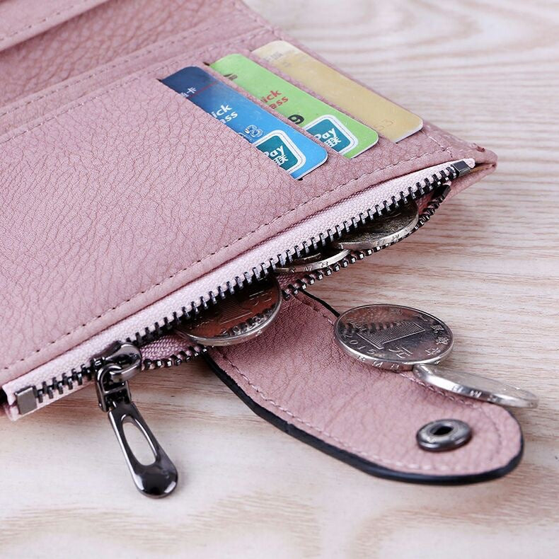 Manufacturers wholesale wallet women short coin purse new style Japanese and Korean small fresh multifunctional card holder buckle women's wallet